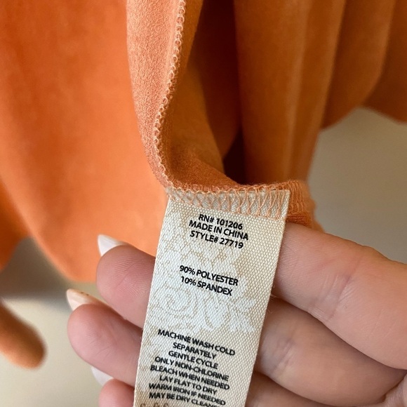 Soft Surroundings Peach Microsuede Open Front Draped Blazer - Picture 11 of 13